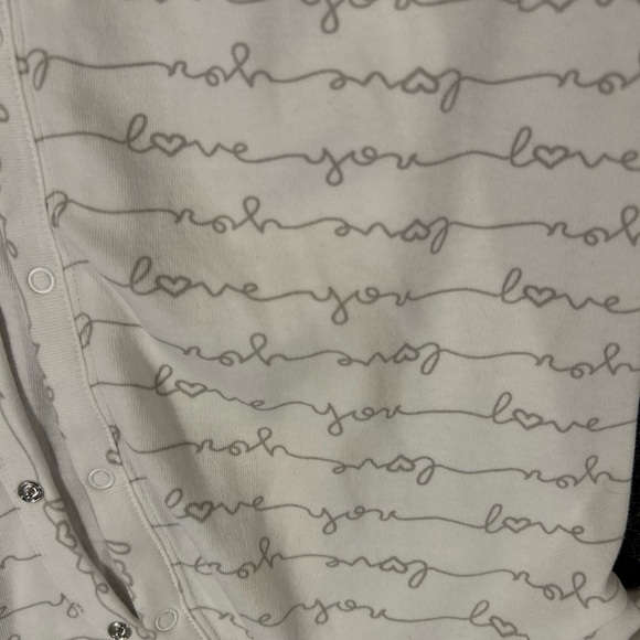 Nordstrom White Baby One Piece with Love Print - Picture 2 of 3